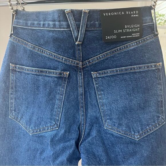 Veronica Beard Ryleigh Slim Straight Jeans Sz 24 NWT - Picture 4 of 9